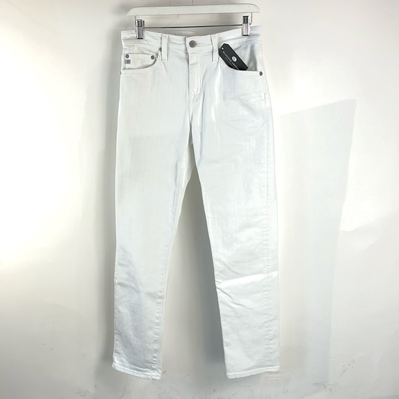 AG Adriano Goldschmied Ex-Boyfriend Slim 1 Year Tonal White Jeans - Picture 2 of 9